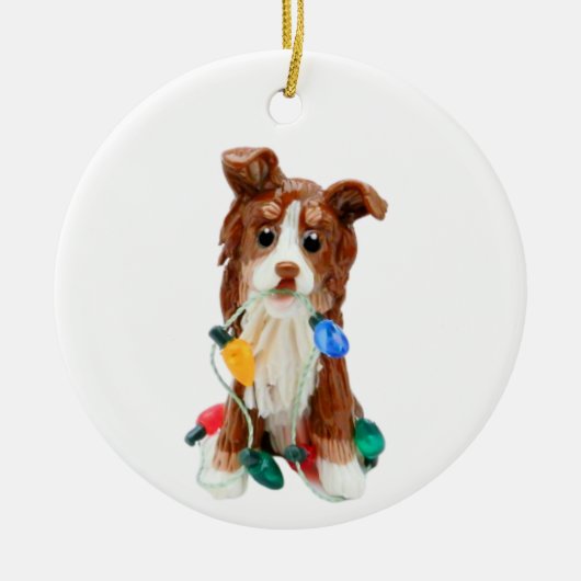 Australian Shepherd Red Tricolor Keramisch Ornament (Voorkant)