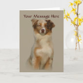 Australian Shepherd Red Wenskaart Kaart (Gele Bloem)