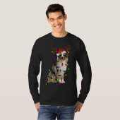 Australian Shepherd Reindeer Kerstlights Funn T-shirt (Voorkant volledig)