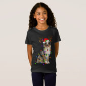 Australian Shepherd Reindeer Kerstlights Funn T-shirt (Voorkant volledig)
