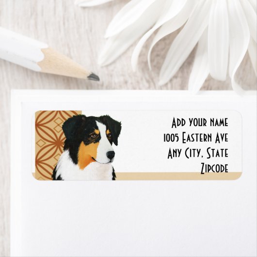 Australian Shepherd Retouradres Label (Insitu)