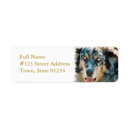 Australian Shepherd Retouradres Label (Voorkant)
