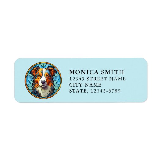 Australian Shepherd Retouradreslabels Etiket (Voorkant)