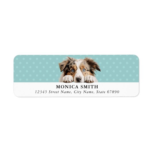 Australian Shepherd Retouradreslabels Etiket (Voorkant)