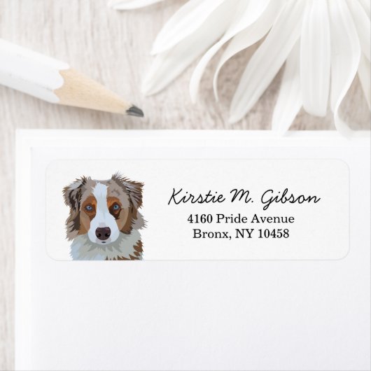 Australian Shepherd Return Address Label (Insitu)