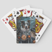 Australian Shepherd Riding Motorcycle Halloween Pokerkaarten (Achterkant)
