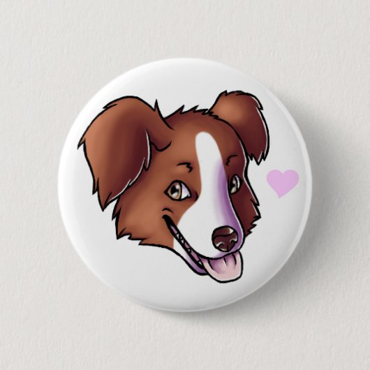 Australian Shepherd Ronde Button 5,7 Cm (Voorkant)