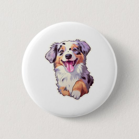 Australian Shepherd Ronde Button 5,7 Cm (Voorkant)