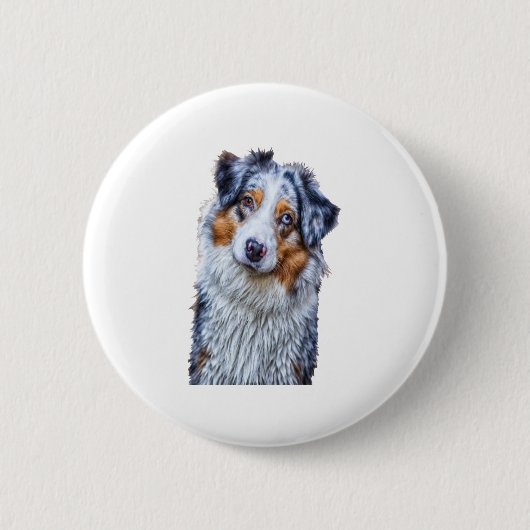 Australian Shepherd Ronde Button 5,7 Cm (Voorkant)