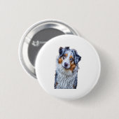 Australian Shepherd Ronde Button 5,7 Cm (Voorkant /achterkant)