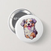 Australian Shepherd Ronde Button 5,7 Cm (Voorkant /achterkant)