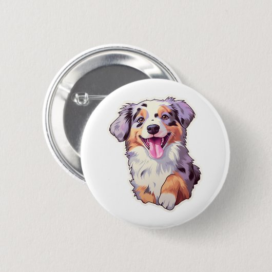 Australian Shepherd Ronde Button 5,7 Cm (Voorkant /achterkant)