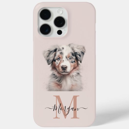 Australian Shepherd roze iPhone 15 Pro Max hoesje (Achterkant)