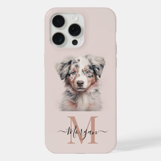 Australian Shepherd roze iPhone 15 Pro Max hoesje (Achterkant)