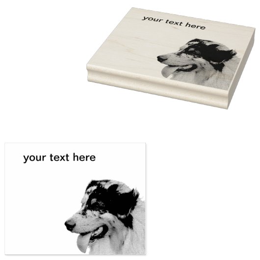 Australian Shepherd Rubberstempel (Gestempeld)