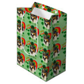 Australian Shepherd Saint Patricks Day Medium Cadeauzakje (Achterkant Gekanteld)