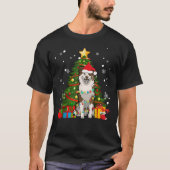 Australian shepherd Santa Christmas Tree Light T-shirt (Voorkant)