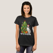 Australian Shepherd Santa Christmas Tree Lights Xm T-shirt (Voorkant volledig)