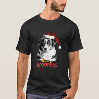 Australian Shepherd Santa Claus Pet Vrolijk Kerstf T-shirt