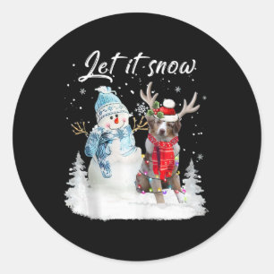 Australian Shepherd Santa Dog Kerstmis Snowman Xm Ronde Sticker