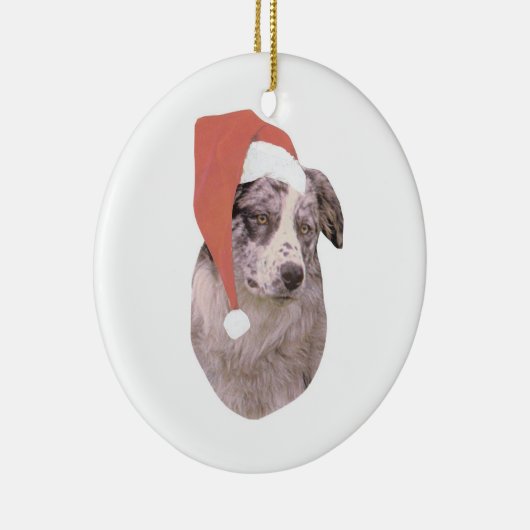 Australian Shepherd Santa Hat Ornament (Rechts)