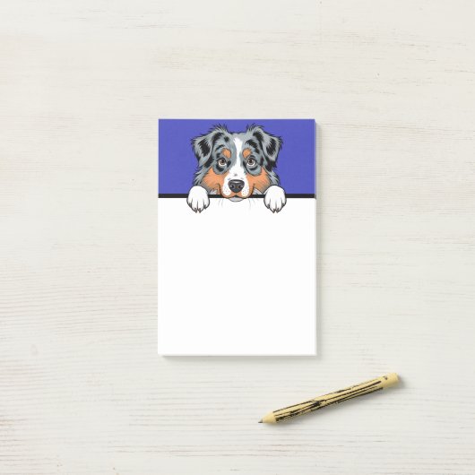 Australian Shepherd Schattige Aussie Hondenliefheb Post-it® Notes (Op bureau)