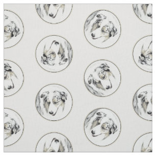Australian Shepherd schilderij Blue Merle Dog Art Stof
