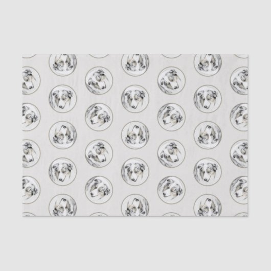 Australian Shepherd schilderij Blue Merle Dog Art Tissuepapier (Voorkant)