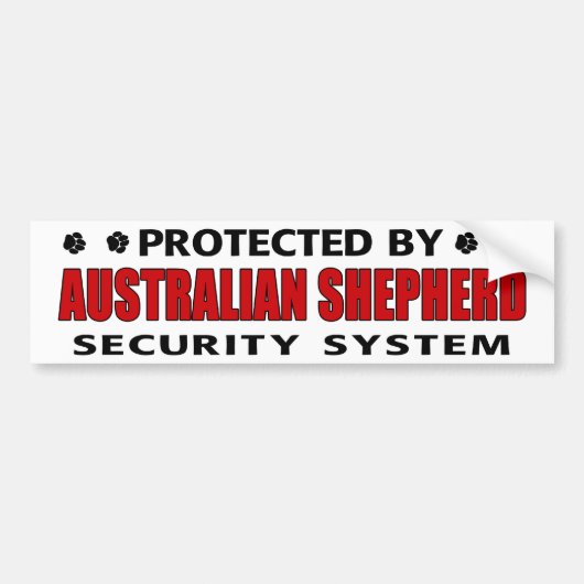 Australian Shepherd Security Bumpersticker (Voorkant)