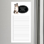 Australian Shepherd Shopping List Magnetisch Notitieblok<br><div class="desc">Schattige dingen om een Australische herderhond te halen met een zwart karton lijst gepersonaliseerd met jouw naam.</div>