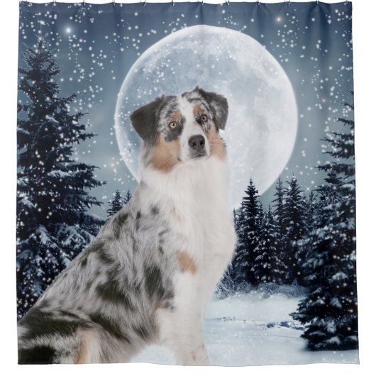 Australian Shepherd Shower Curtian Douchegordijn (Voorkant)