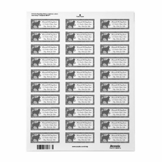 Australian Shepherd Silhouette Etiket (Full Sheet)