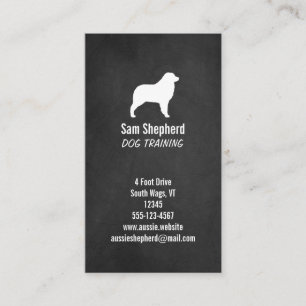Australian Shepherd Silhouette - Krijtbordstijl Visitekaartje