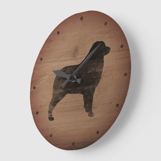 Australian Shepherd Silhouette Rustic Grote Klok (Hoek)