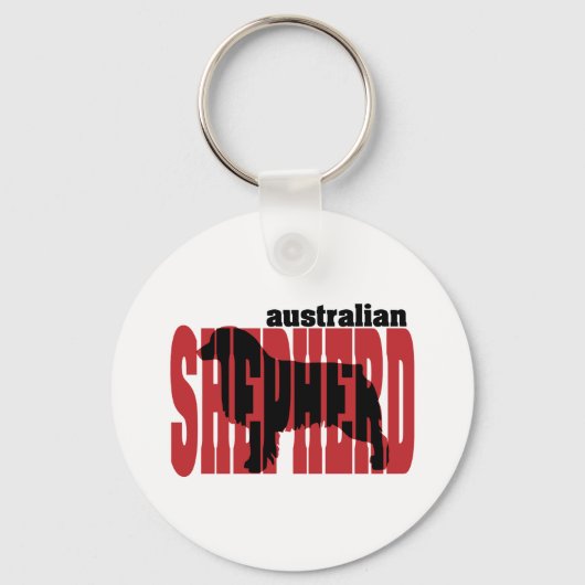 Australian Shepherd silhouette Sleutelhanger (Voorkant)