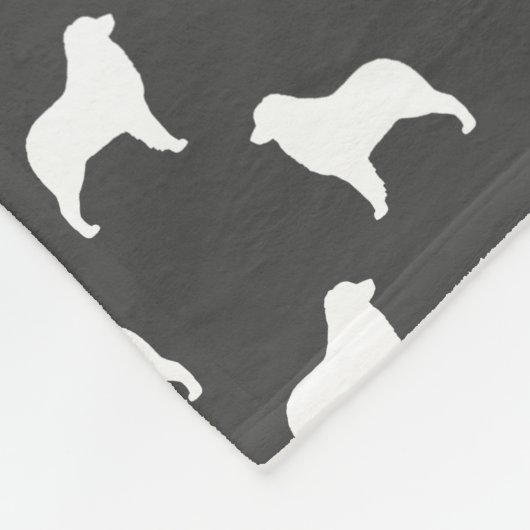 Australian Shepherd Silhouettes Aussie Dogs Gray Fleece Deken (Hoek)