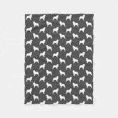 Australian Shepherd Silhouettes Aussie Dogs Gray Fleece Deken (Voorkant)