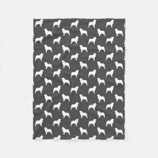Australian Shepherd Silhouettes Aussie Dogs Gray Fleece Deken (Voorkant)