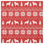 Australian Shepherd Silhouettes kerstfeestdag Stof (Swatch)