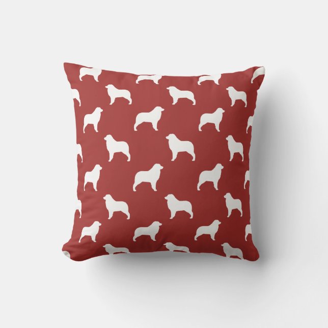 Australian Shepherd Silhouettes Pattern Kussen (Voorkant)