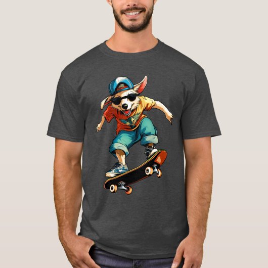 Australian Shepherd Skateboard - Dog T-Shirt (Voorkant)