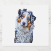 Australian Shepherd Sparkling Wijnetiket (Enkel label)