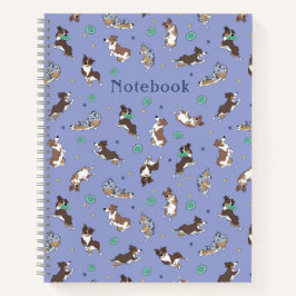 Australian Shepherd speelt leuke aangepaste spiraa Notitieboek