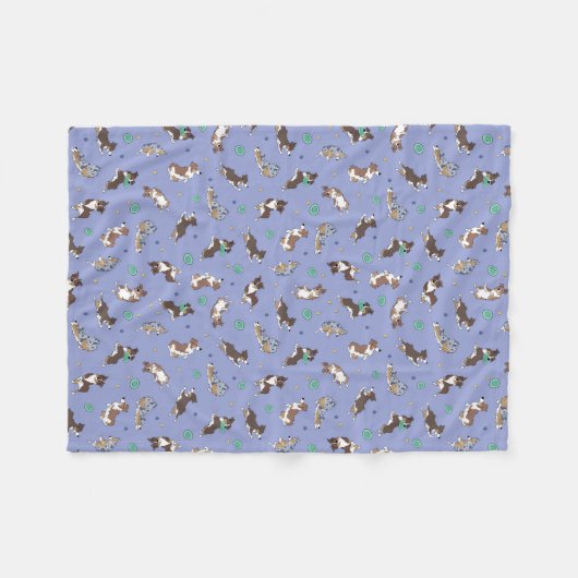 Australian Shepherd speelt leuke fleece deken (Voorkant (Horizontaal))