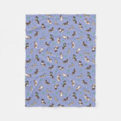 Australian Shepherd speelt leuke fleece deken (Voorkant)