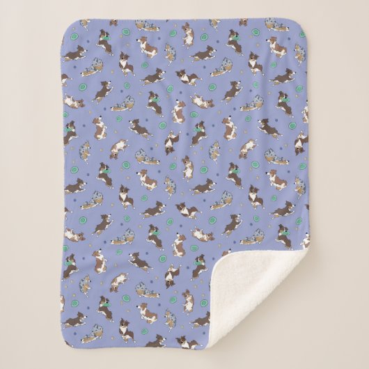 Australian Shepherd speelt plezier Sherpa Deken (Voorkant)