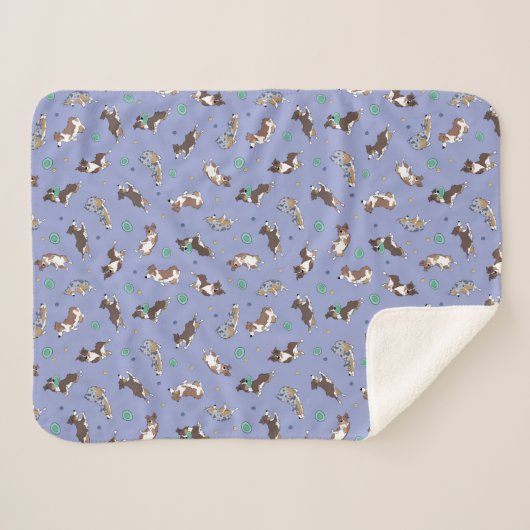 Australian Shepherd speelt plezier Sherpa Deken (Voorkant (horizontaal))