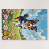 Australian Shepherd Spring Wildflower Dog Legpuzzel (Horizontaal)