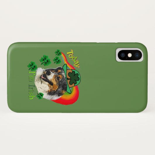 Australian Shepherd St Patricks Case-Mate iPhone Case (Achterkant (horizontaal))