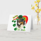 Australian Shepherd St Patricks Kaart (Gele Bloem)